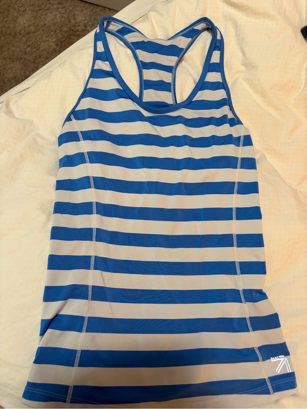 Active Blue & White Striped Racerback Tank Top - S